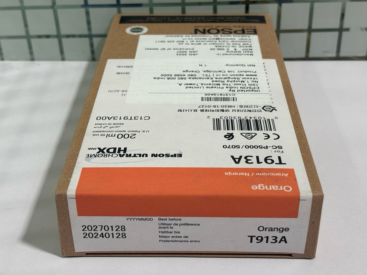 Epson T913A Orange Ink Cartridge, 200ml Epson T913A Orange Ink Cartridge, 200ml