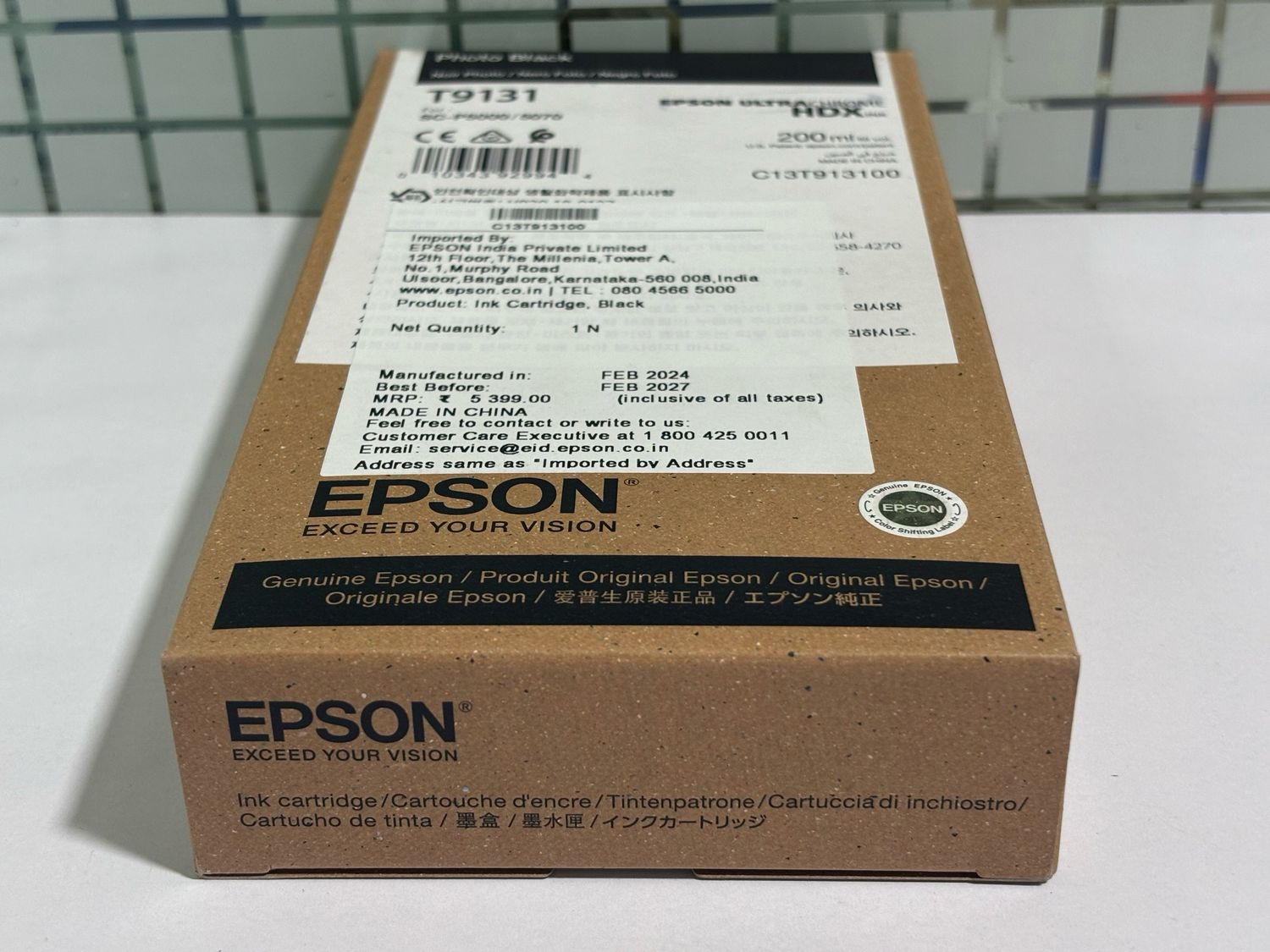 Epson T9131 Ink Cartridge, Photo Black, 200ml Epson T9131 Ink Cartridge, Photo Black, 200ml