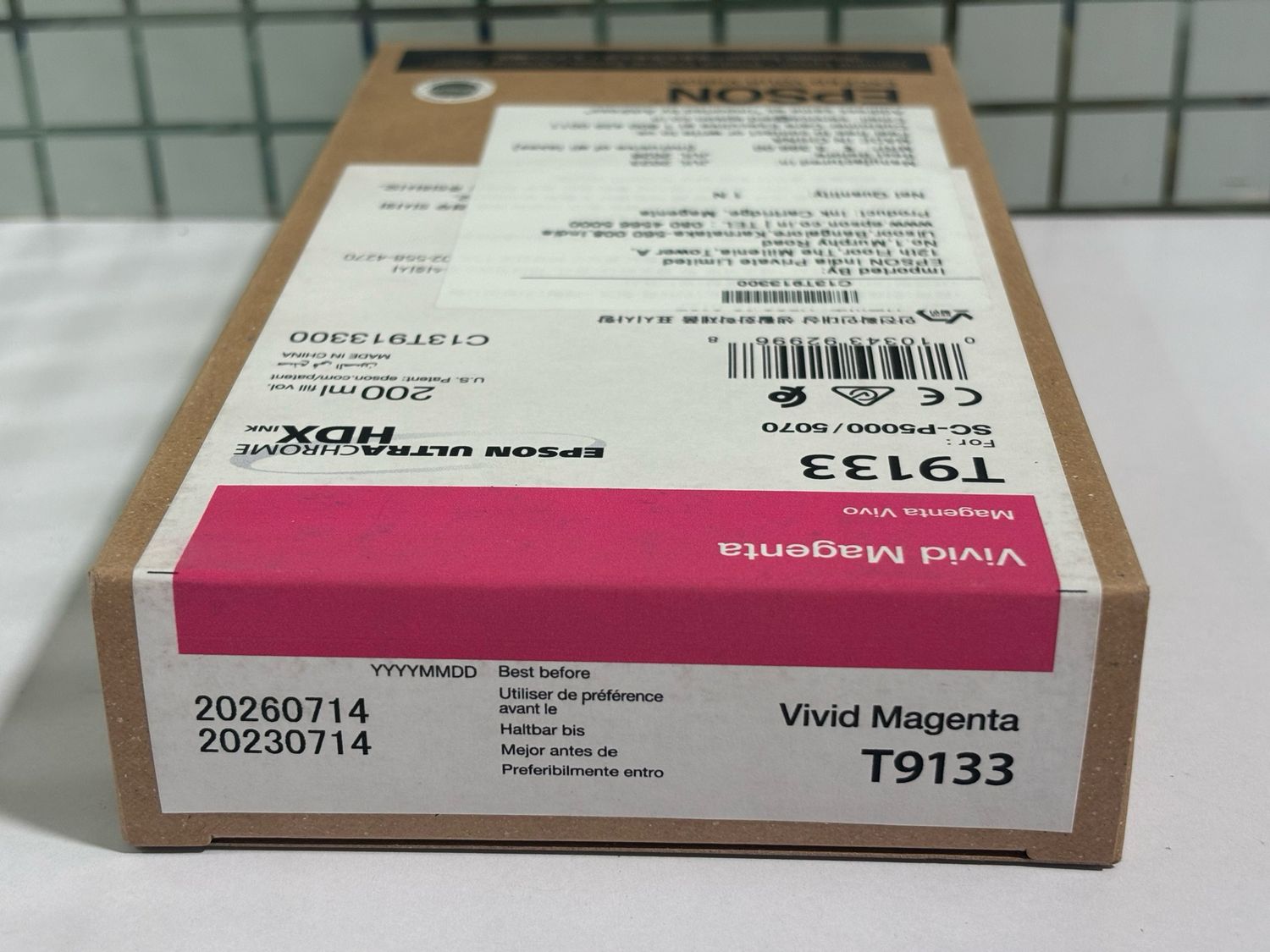 Epson T9133 Vivid Ink Cartridge, Magenta, 200ml Epson T9133 Vivid Ink Cartridge, Magenta, 200ml