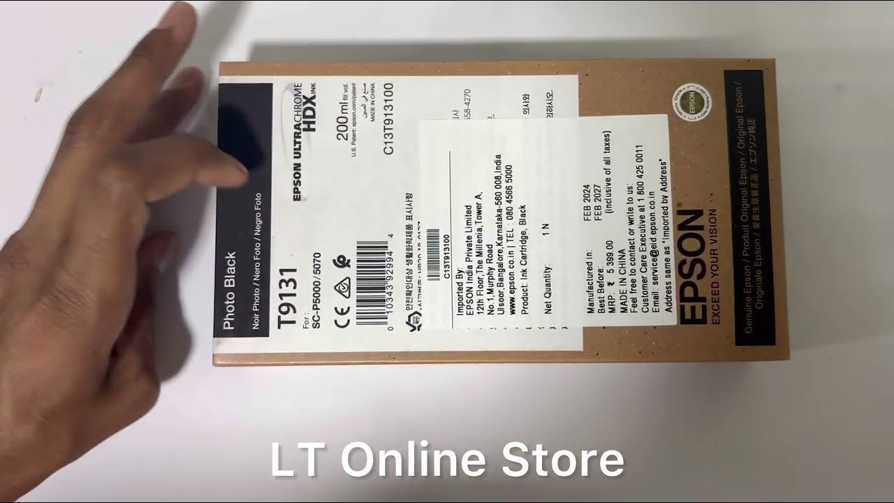 Epson T9131 Ink Cartridge, Photo Black, 200ml Epson T9131 Ink Cartridge, Photo Black, 200ml