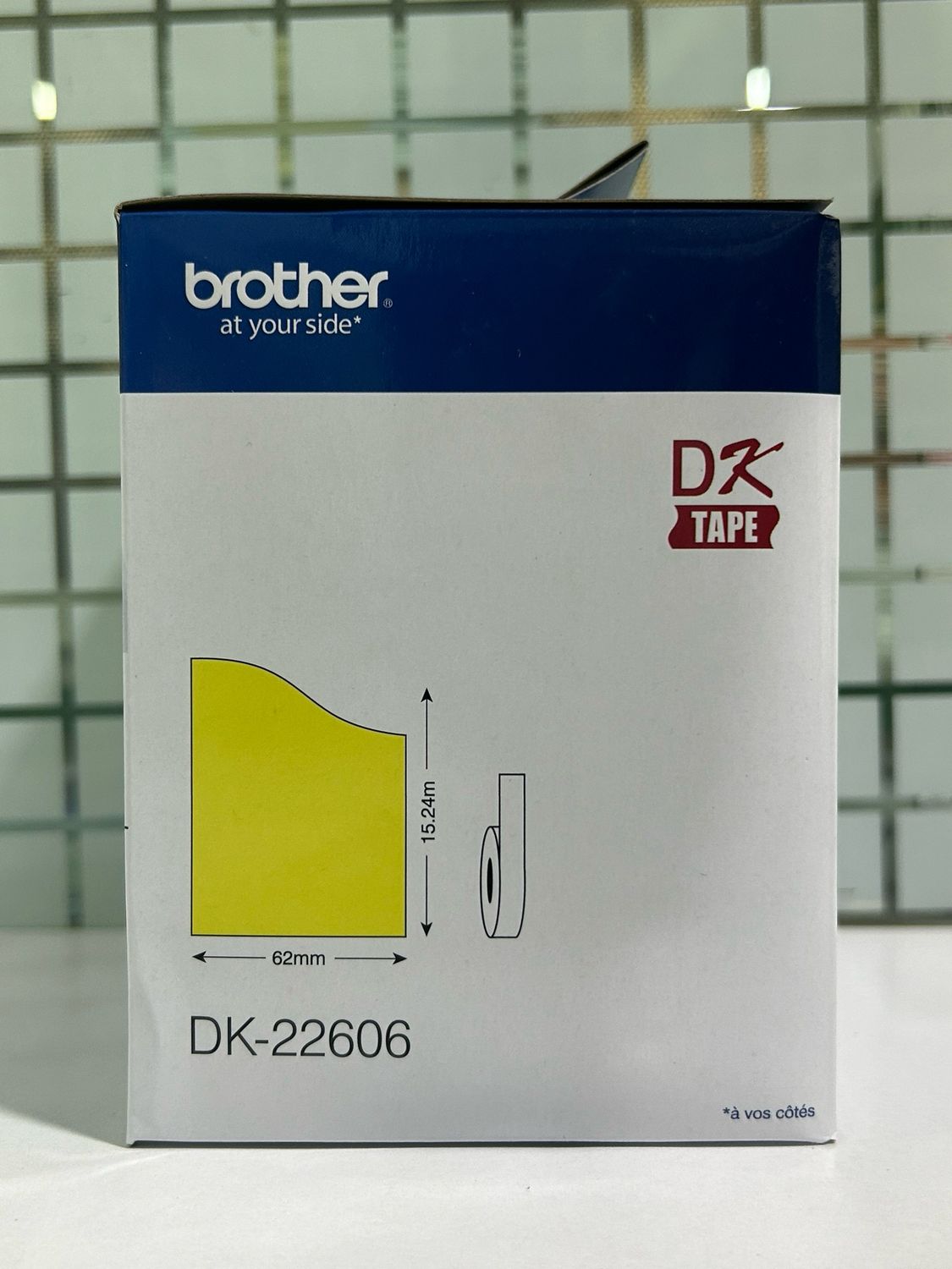 Brother DK22606 Continuous Length Film Tape, Black on Yellow Brother DK22606 Continuous Length Film Tape, Black on Yellow