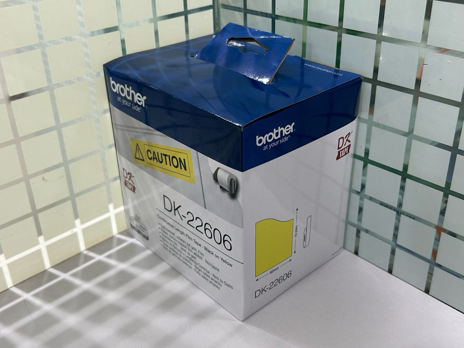 Brother DK22606 Continuous Length Film Tape, Black on Yellow Brother DK22606 Continuous Length Film Tape, Black on Yellow