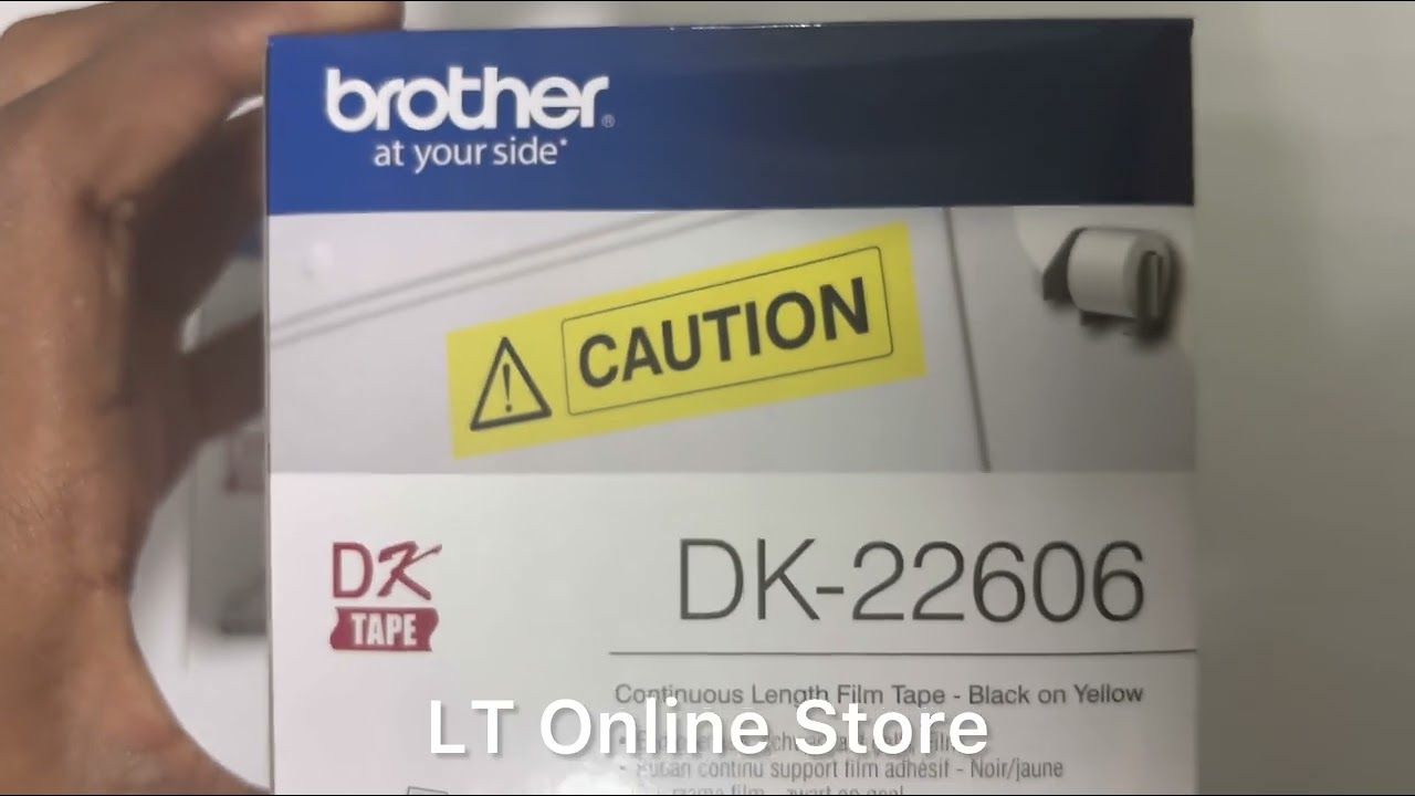 Brother DK22606 Continuous Length Film Tape, Black on Yellow Brother DK22606 Continuous Length Film Tape, Black on Yellow
