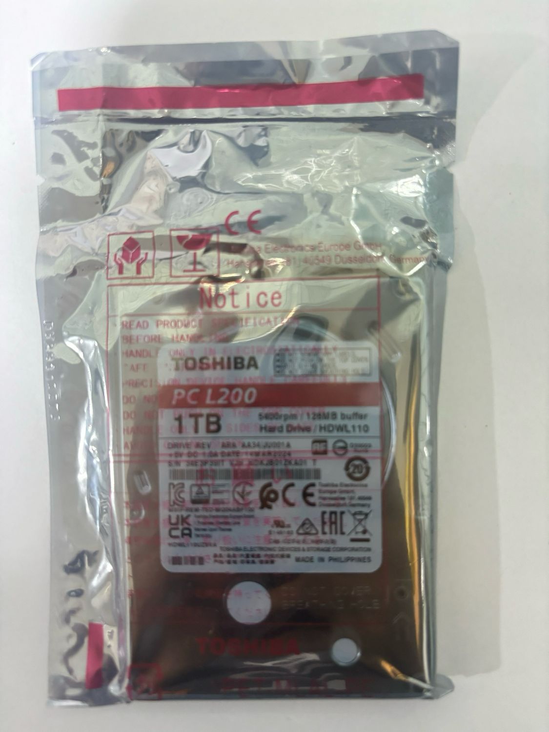 Toshiba 1TB Laptop 2.5 sata Internal Hard Drive