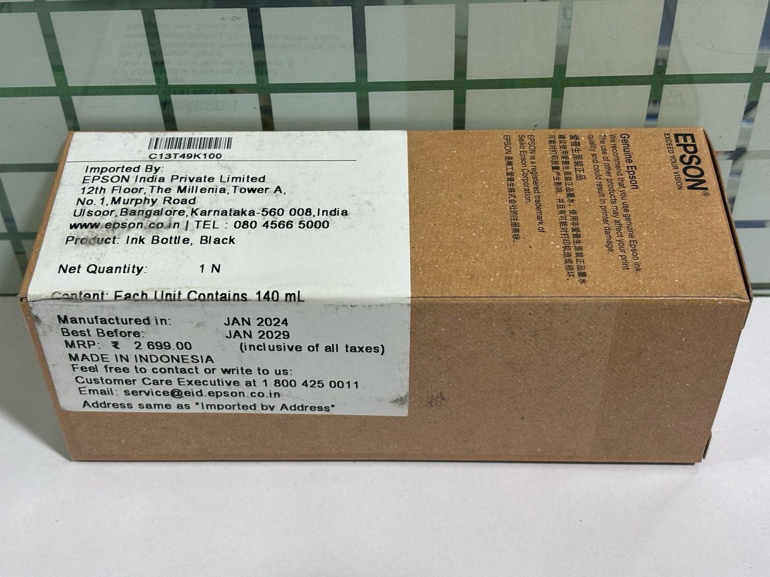 Epson T49K1 Black Genuine Ink bottle