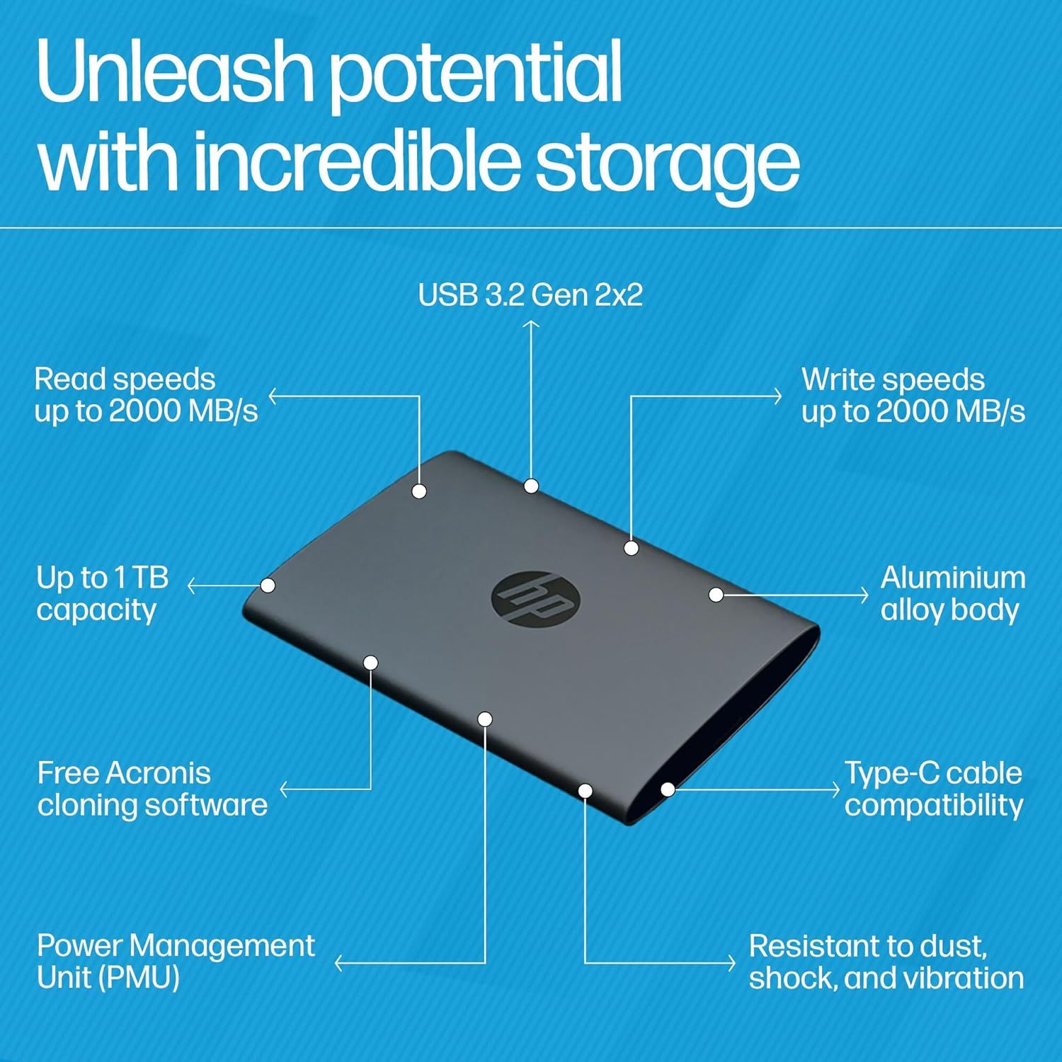 HP P900 1 TB Portable SSD (848V0AA) Black