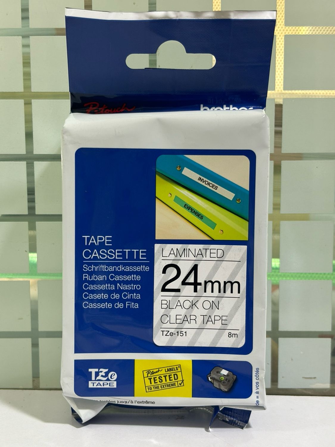Brother Tze-151 Black on Clear 24mm Label Tape