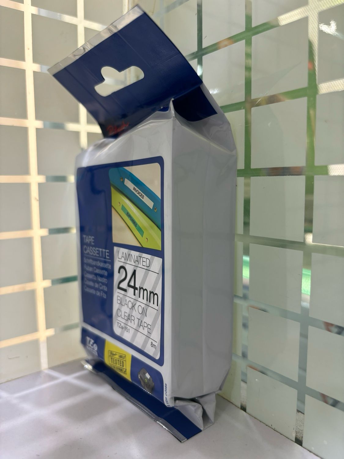 Brother Tze-151 Black on Clear 24mm Label Tape