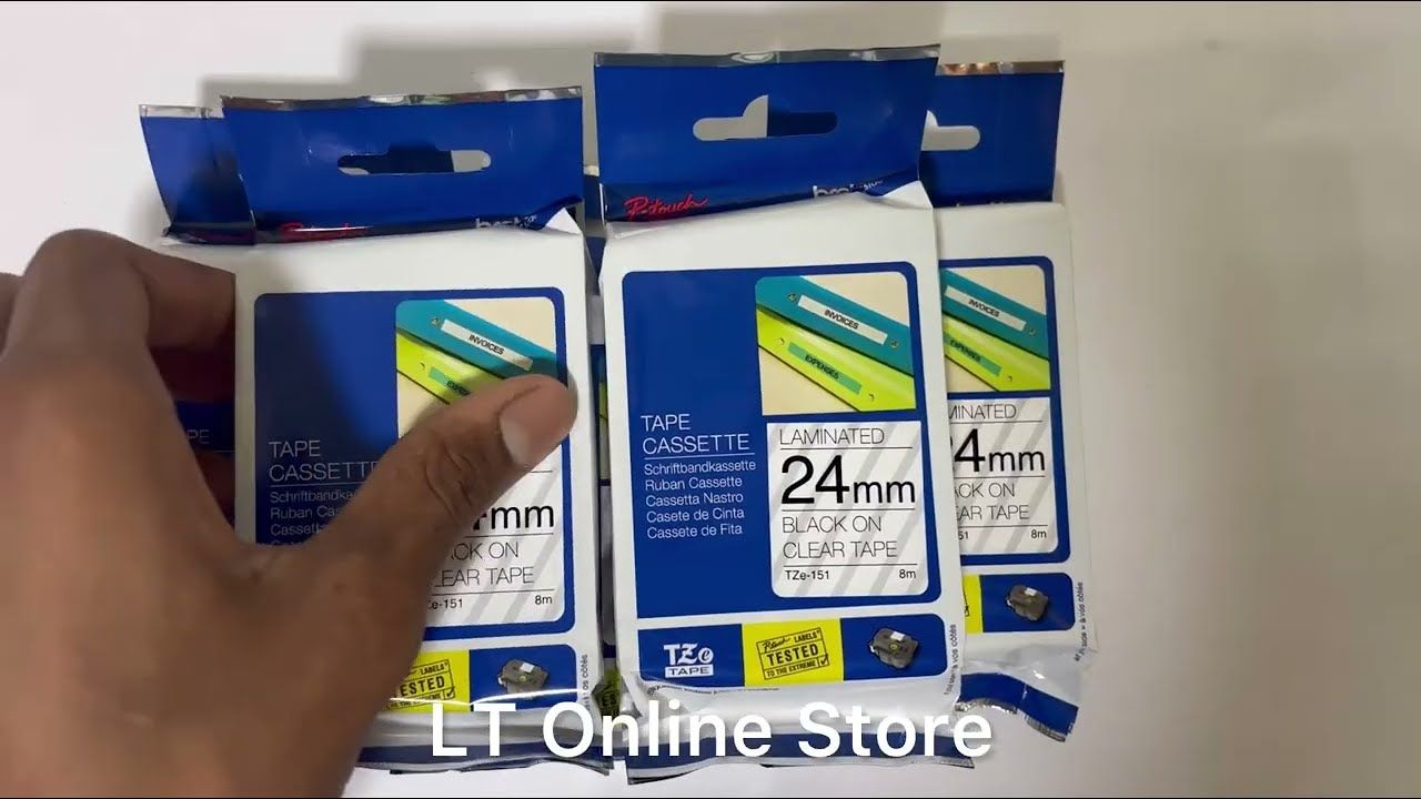 Brother Tze-151 Black on Clear 24mm Label Tape