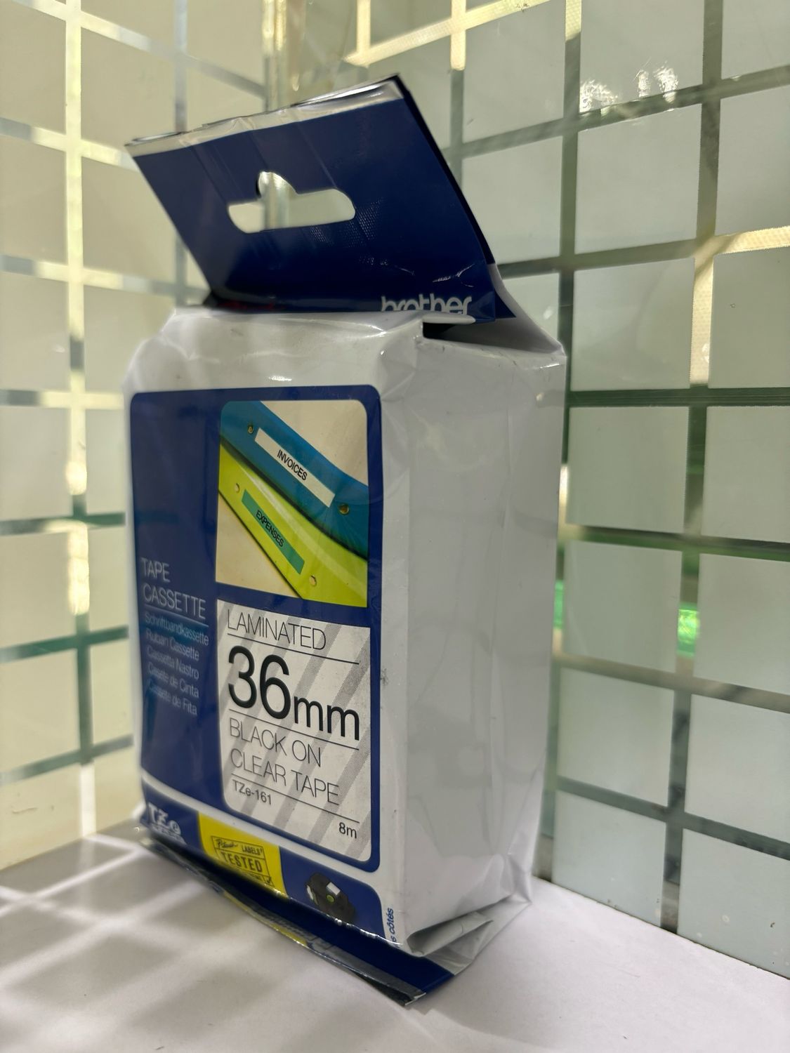 Brother Tze-161 Black on Clear 36mm Label Tape Brother Tze-161 Black on Clear 36mm Label Tape