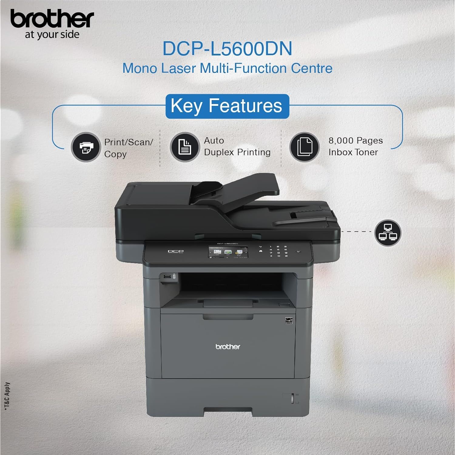 Brother DCP-L5660DN Multi-functions Laserjet Printer