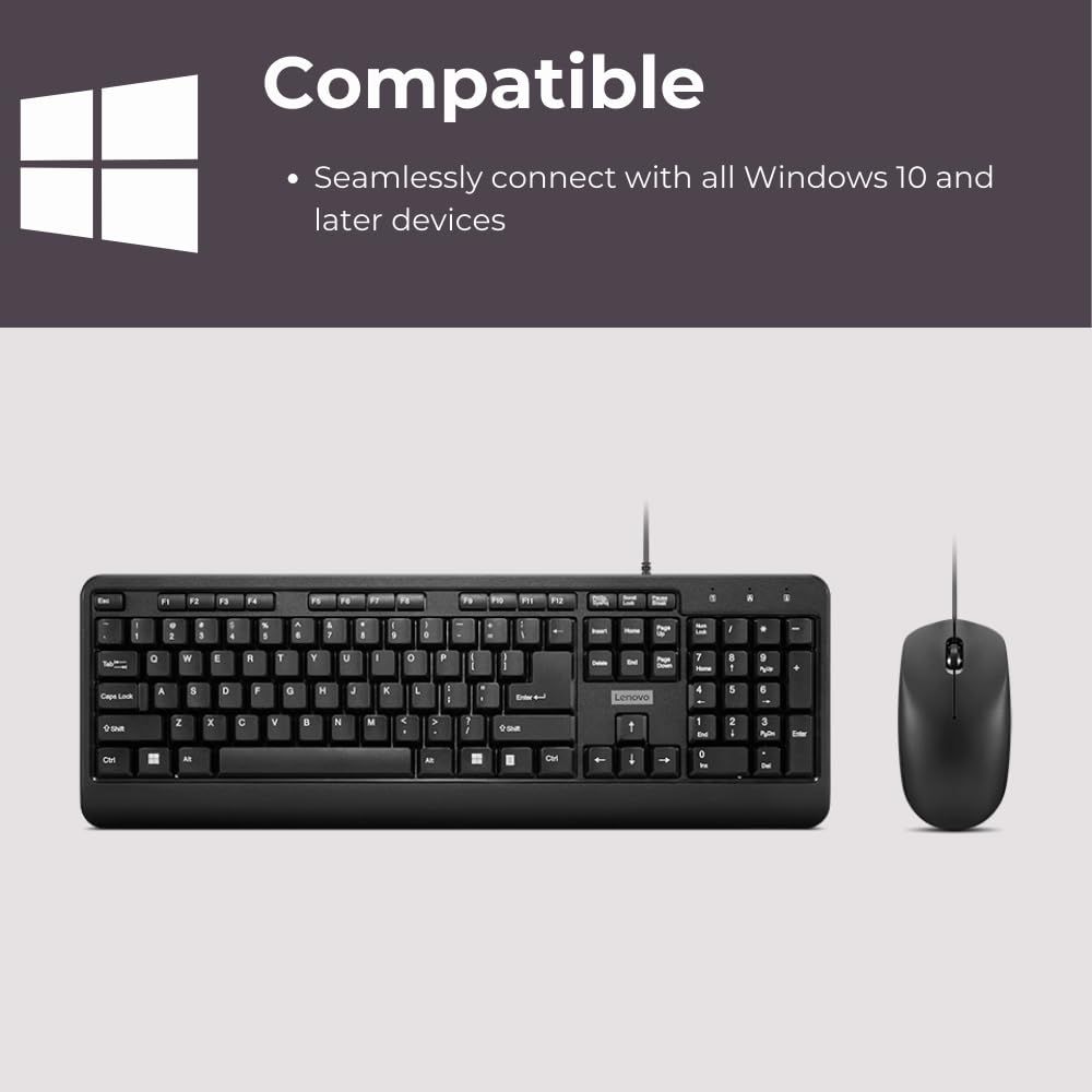 Lenovo 160 Keyboard Mouse (Combo Pack)