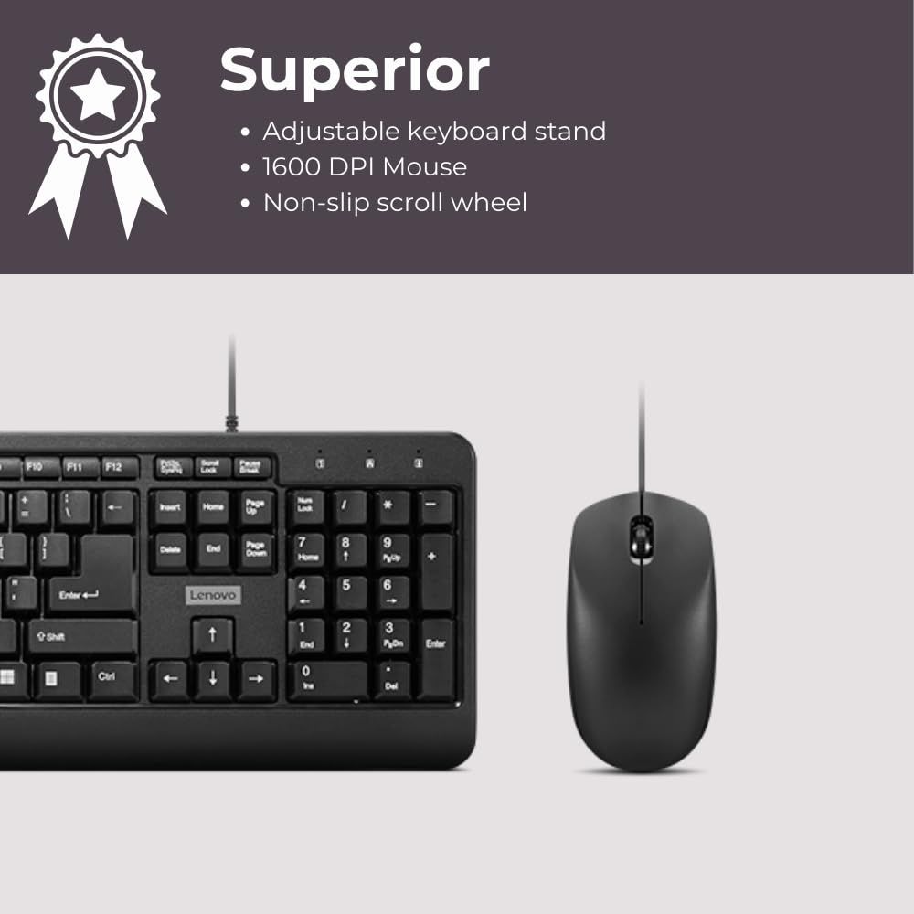 Lenovo 160 Keyboard Mouse (Combo Pack)