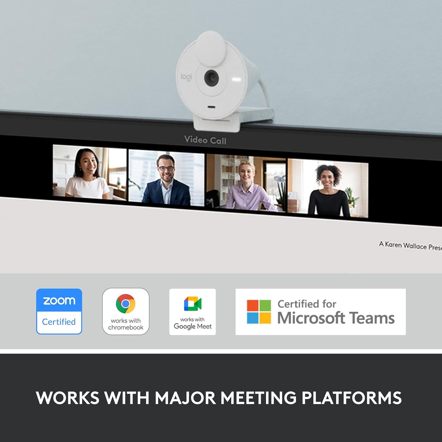 Logitech Brio 300 Full Hd Webcam with Privacy Shutter White