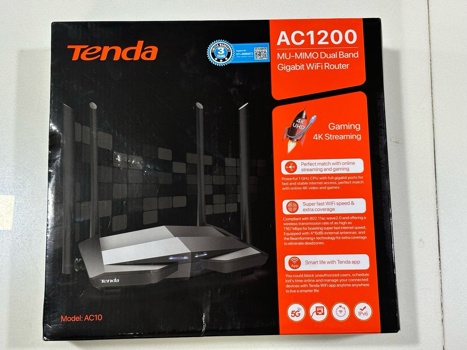 Tenda AC10 Dual Band AC1200 Gigabit Wi-Fi Router