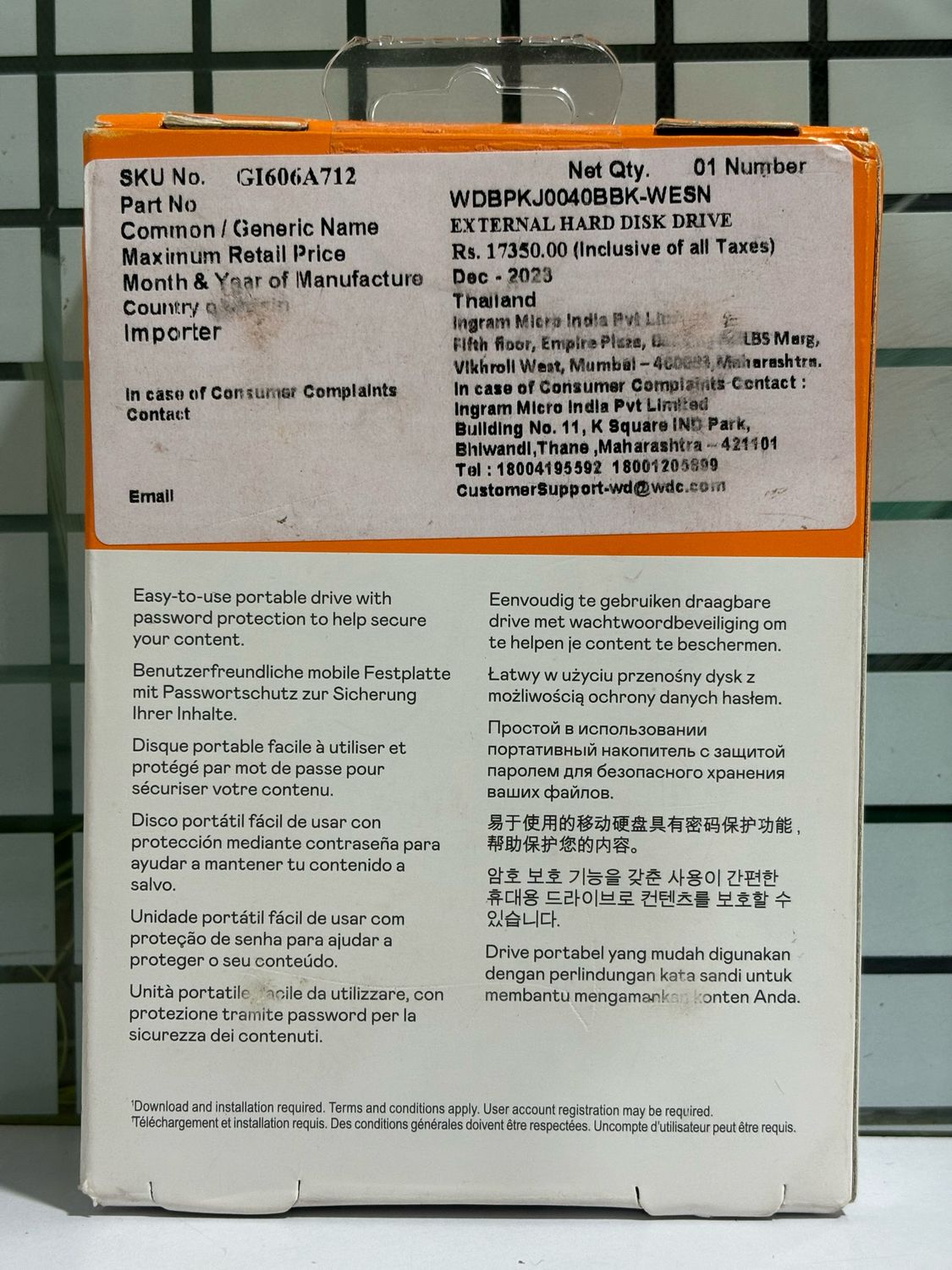 WD 4TB My Passport Portable Hard Disk Drive WD 4TB My Passport Portable Hard Disk Drive