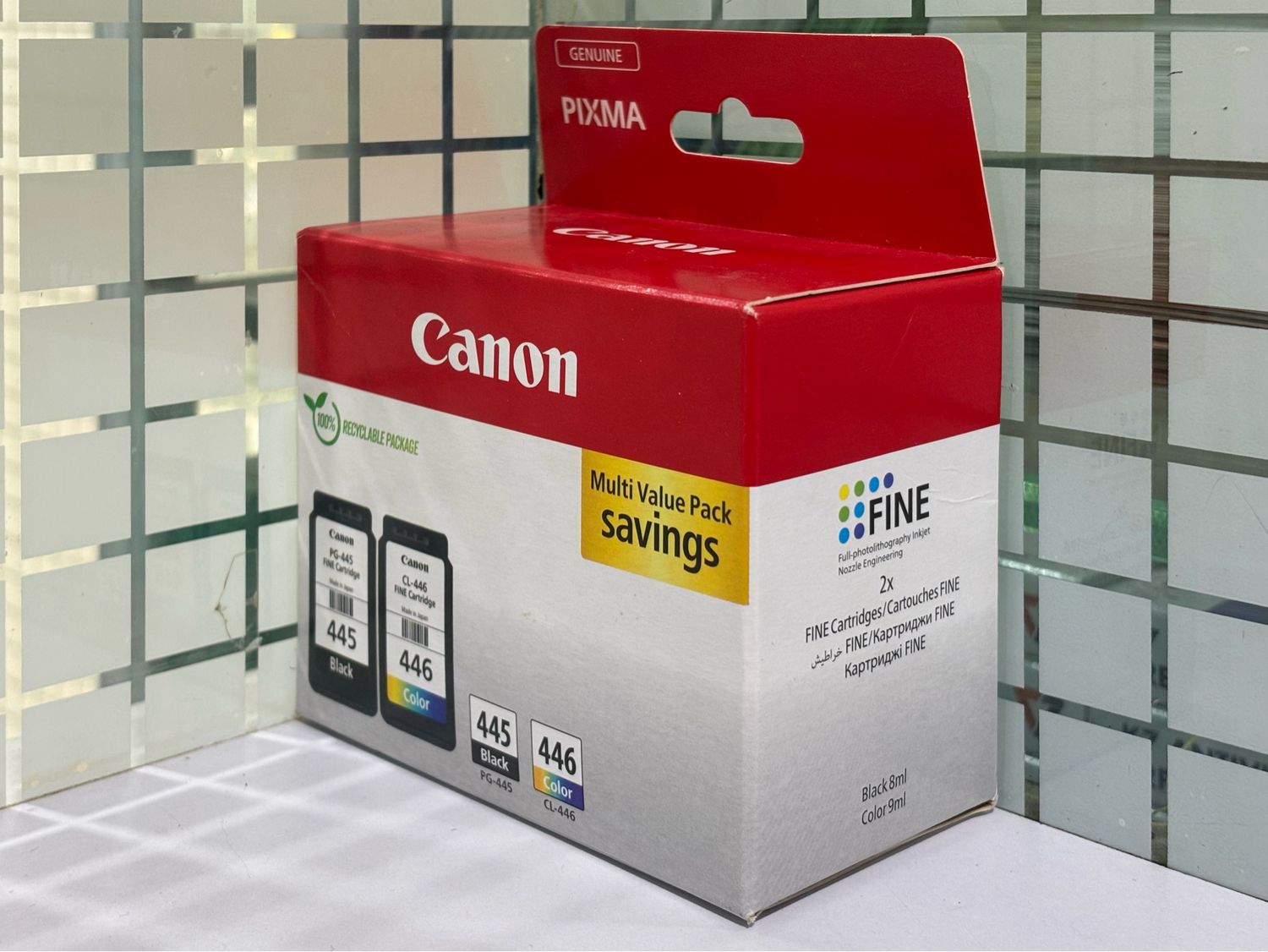 Canon Pixma PG-445 Black CL-446 Tri-Color Combo Pack Ink Cartridge
