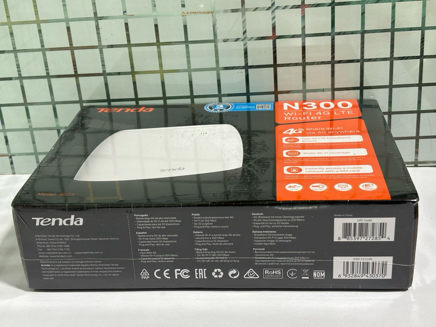 Tenda 4G03 N300 Wi-Fi 4G LTE Router