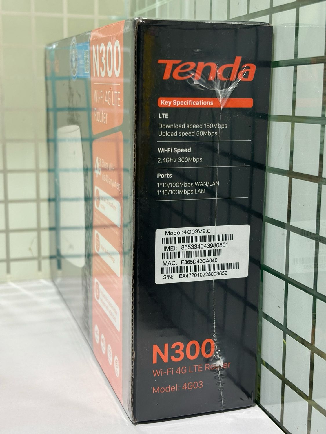 Tenda 4G03 N300 Wi-Fi 4G LTE Router