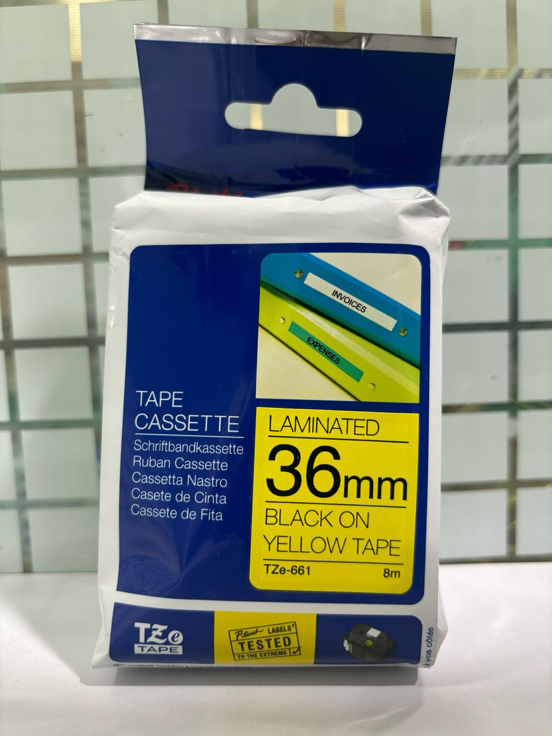 Brother TZe-661 Black on Yellow 36mm Label Tape