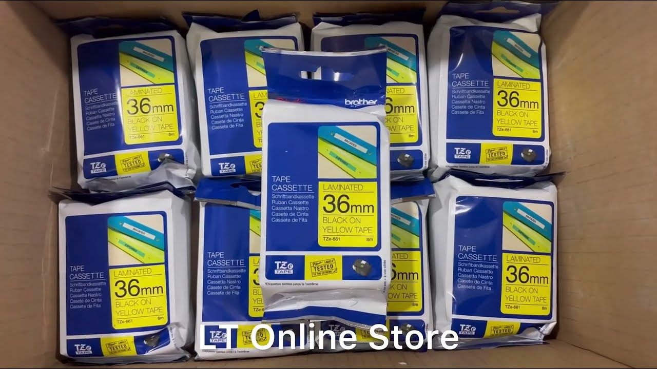 Brother TZe-661 Black on Yellow 36mm Label Tape