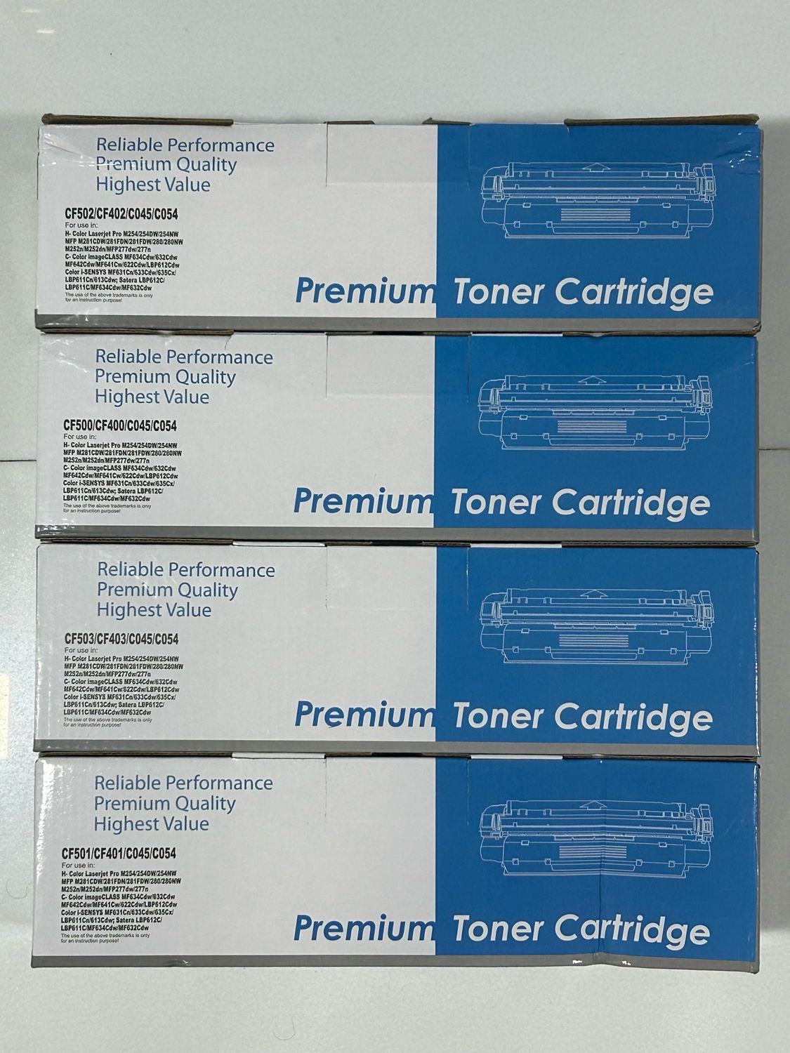 Compatible 045 Set of 4 Color Toner (Canon-MF634/632/612)