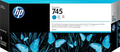 HP 745 300-ml DesignJet Chromatic Ink Cartridge, Cyan