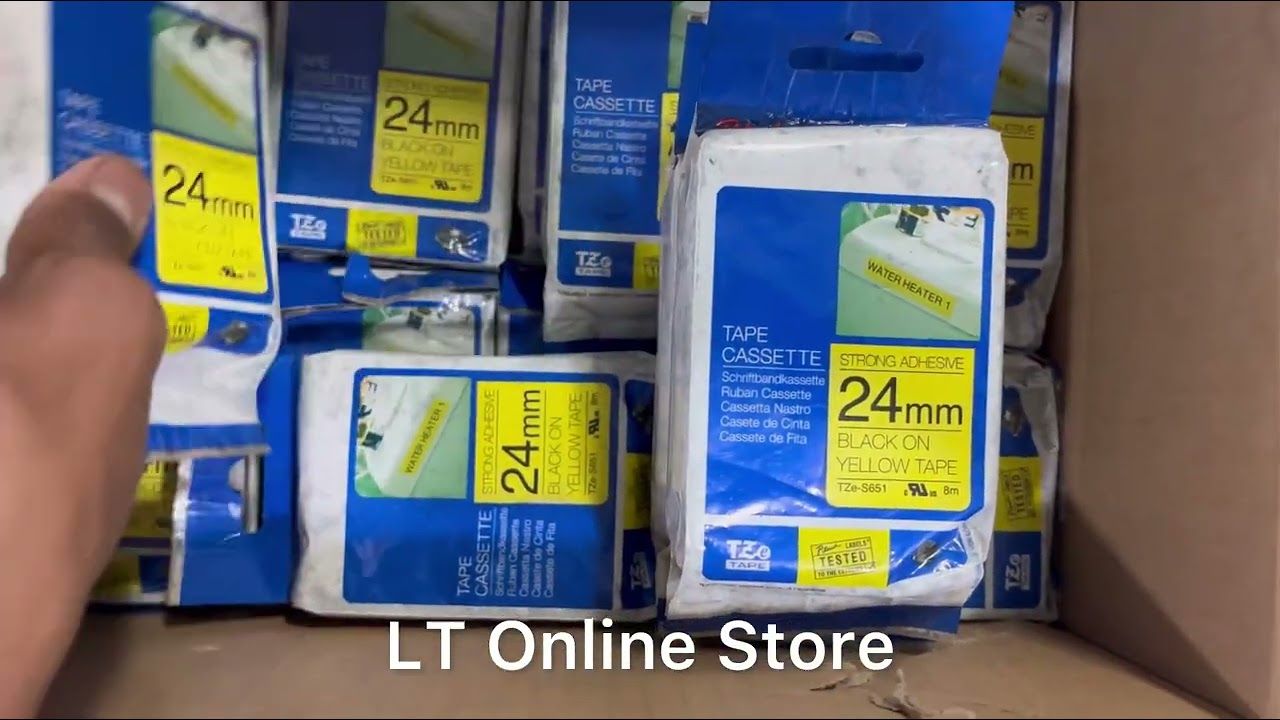 Brother Tze-S651 Strong Adhesive Black on Yellow 24mm Label Tape Brother Tze-S651 Strong Adhesive Black on Yellow 24mm Label Tape