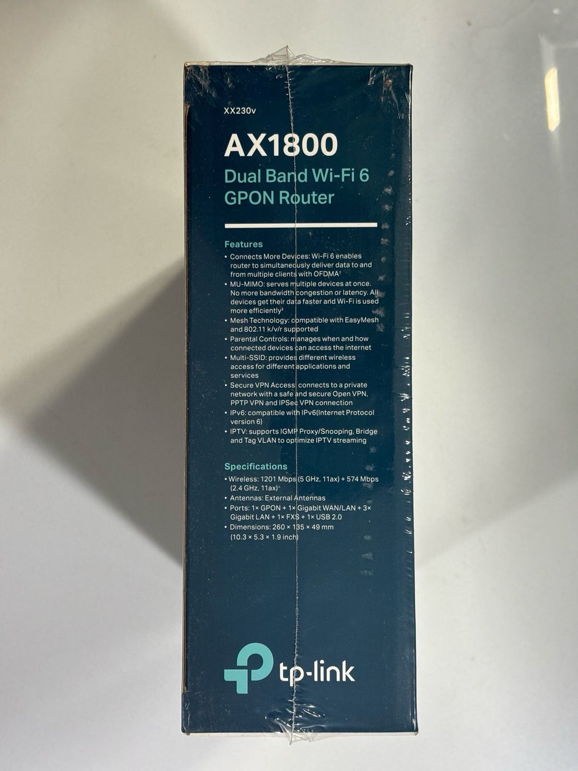 TP Link XX230v AX1800 Wireless VoIP GPON Router TP Link XX230v AX1800 Wireless VoIP GPON Router