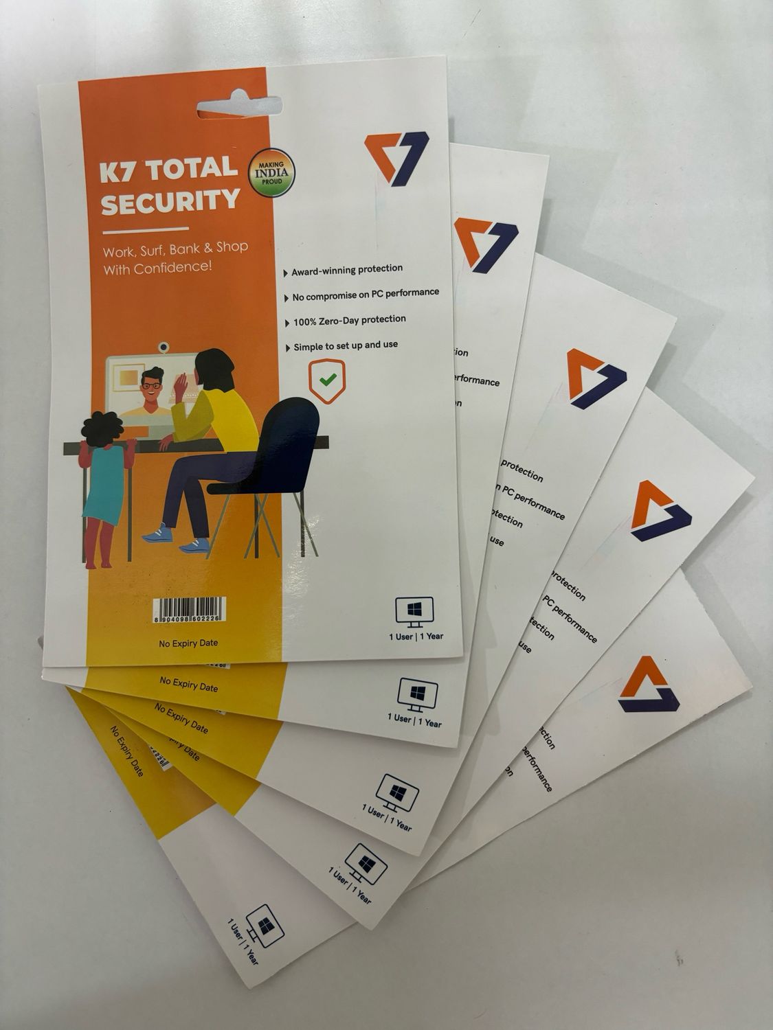 New, 5 User, 1 Year, K7 Total Security