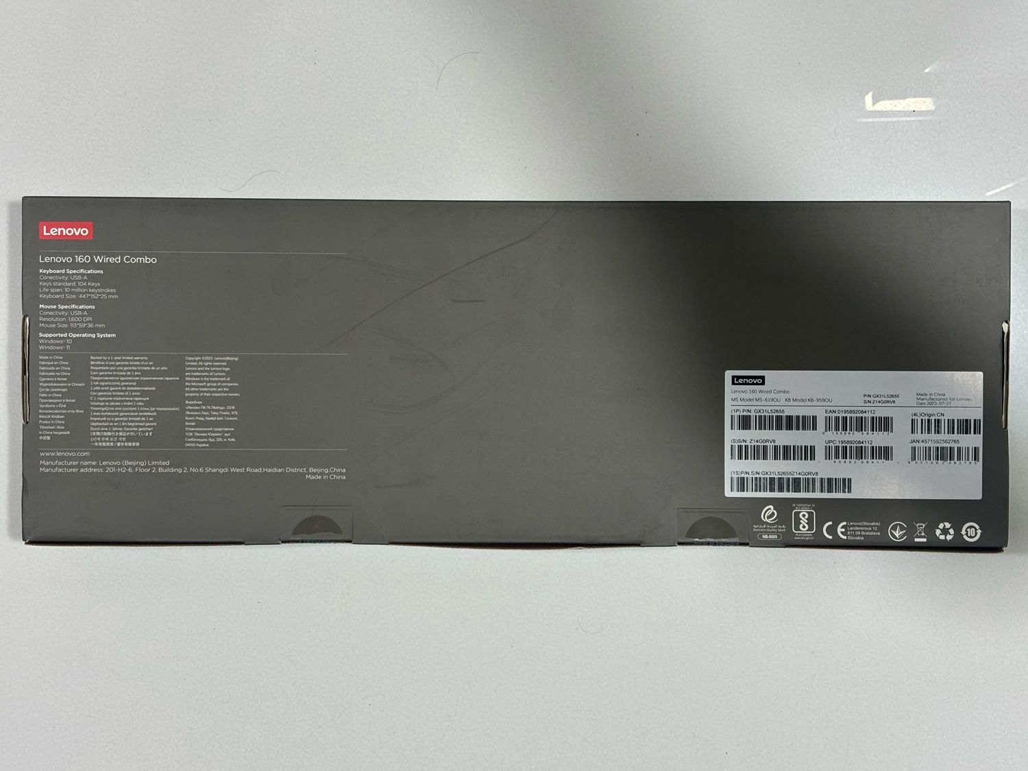 Lenovo 160 Keyboard Mouse (Combo Pack)