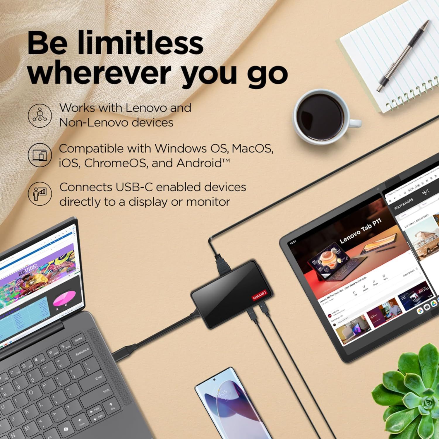 Lenovo 100 USB-C Travel Hub Docking Station