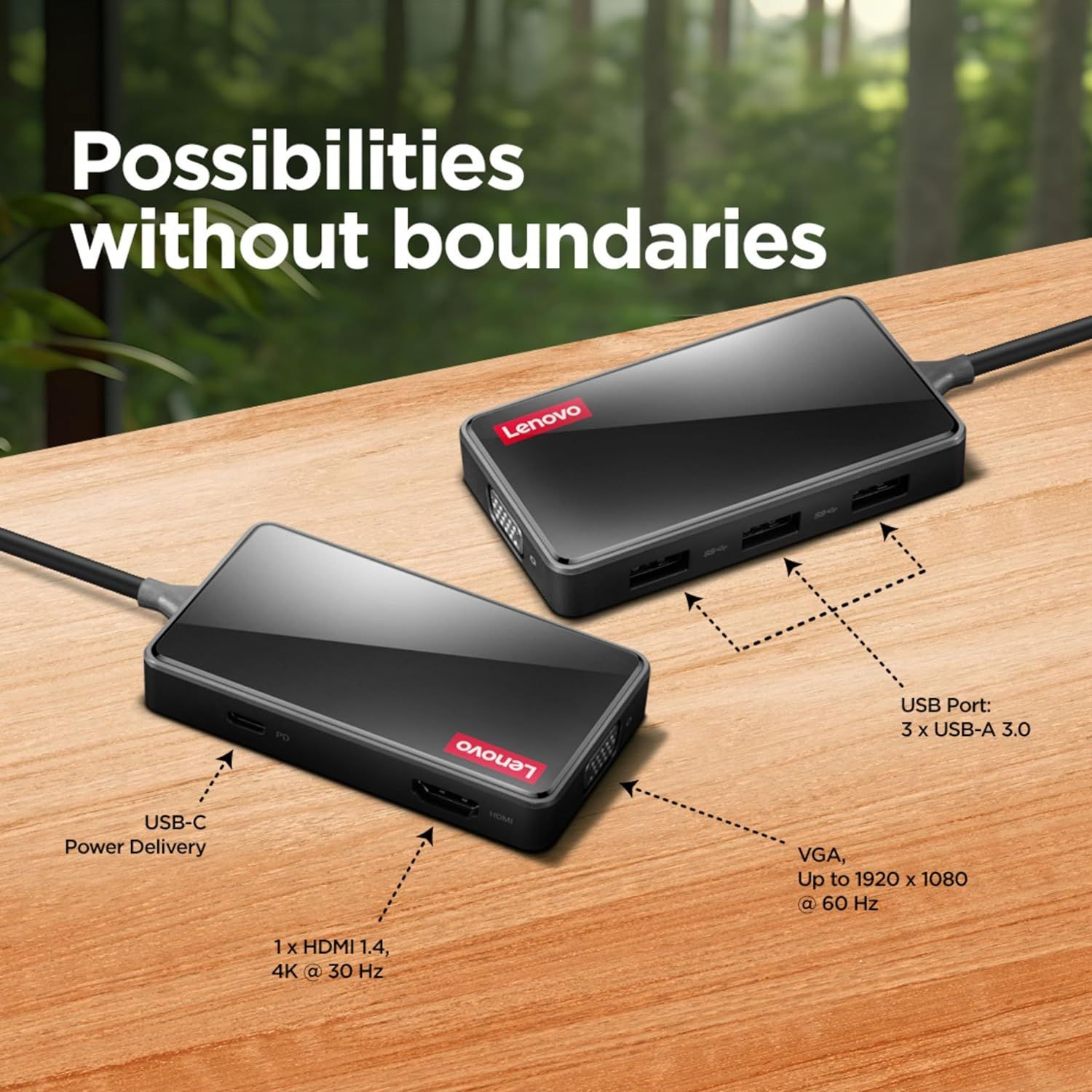 Lenovo 100 USB-C Travel Hub Docking Station