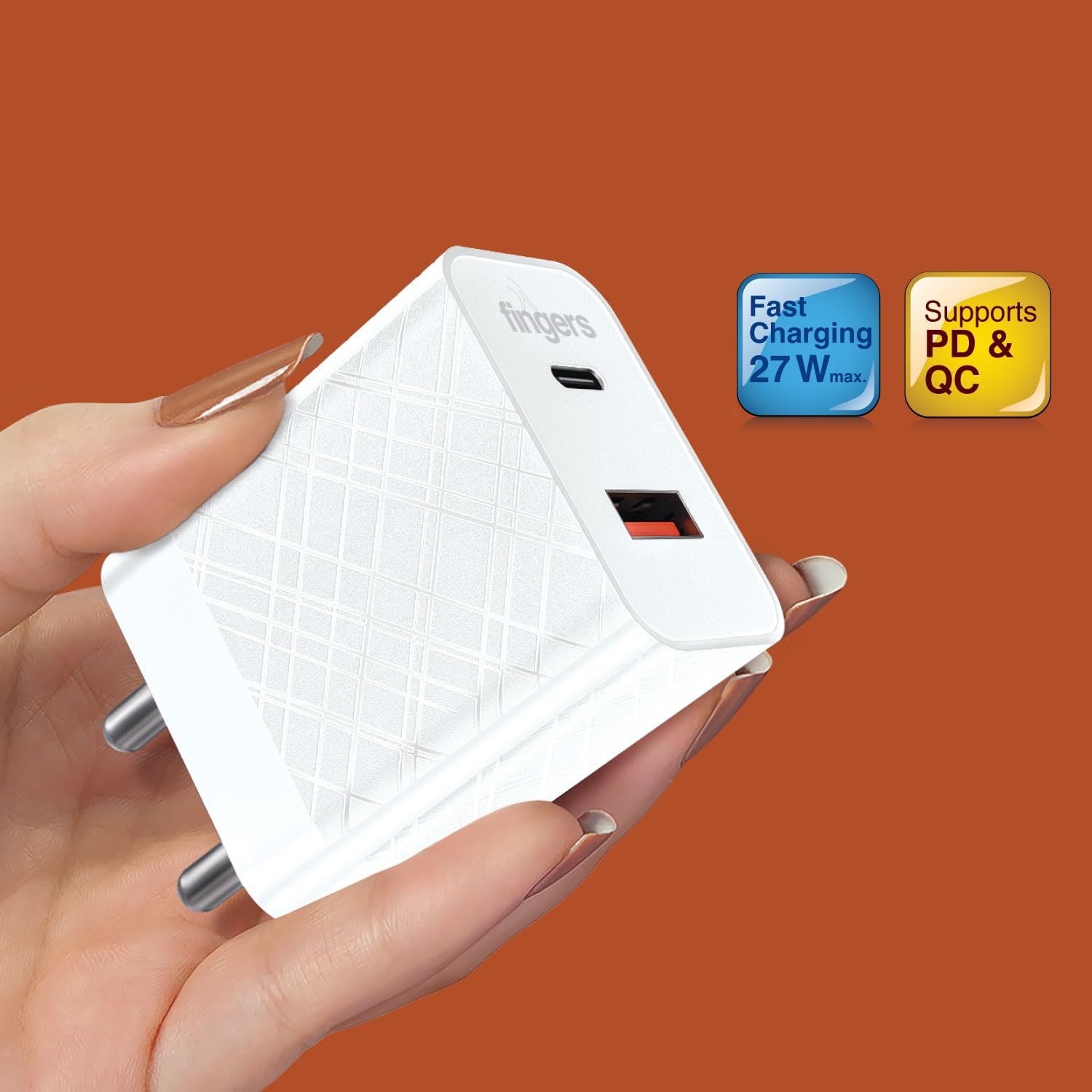 Fingers 27W Adopter (USB+TypeC Post)