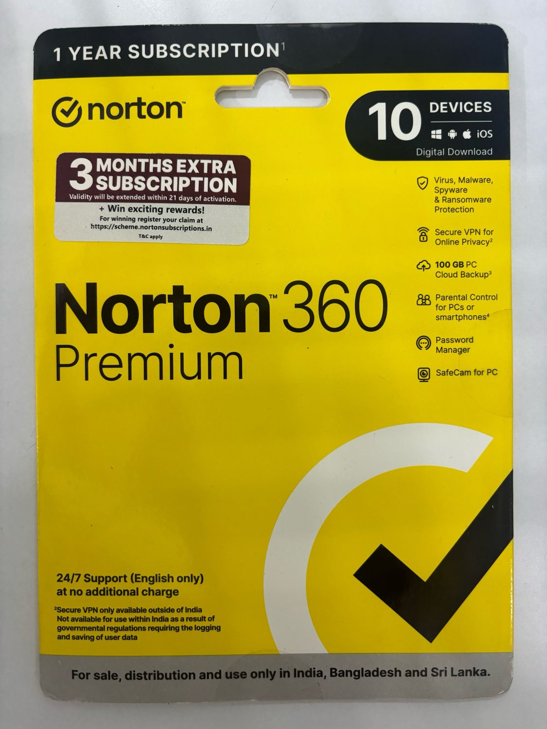 10 User, 1 Year, Norton 360 Premium Total Security