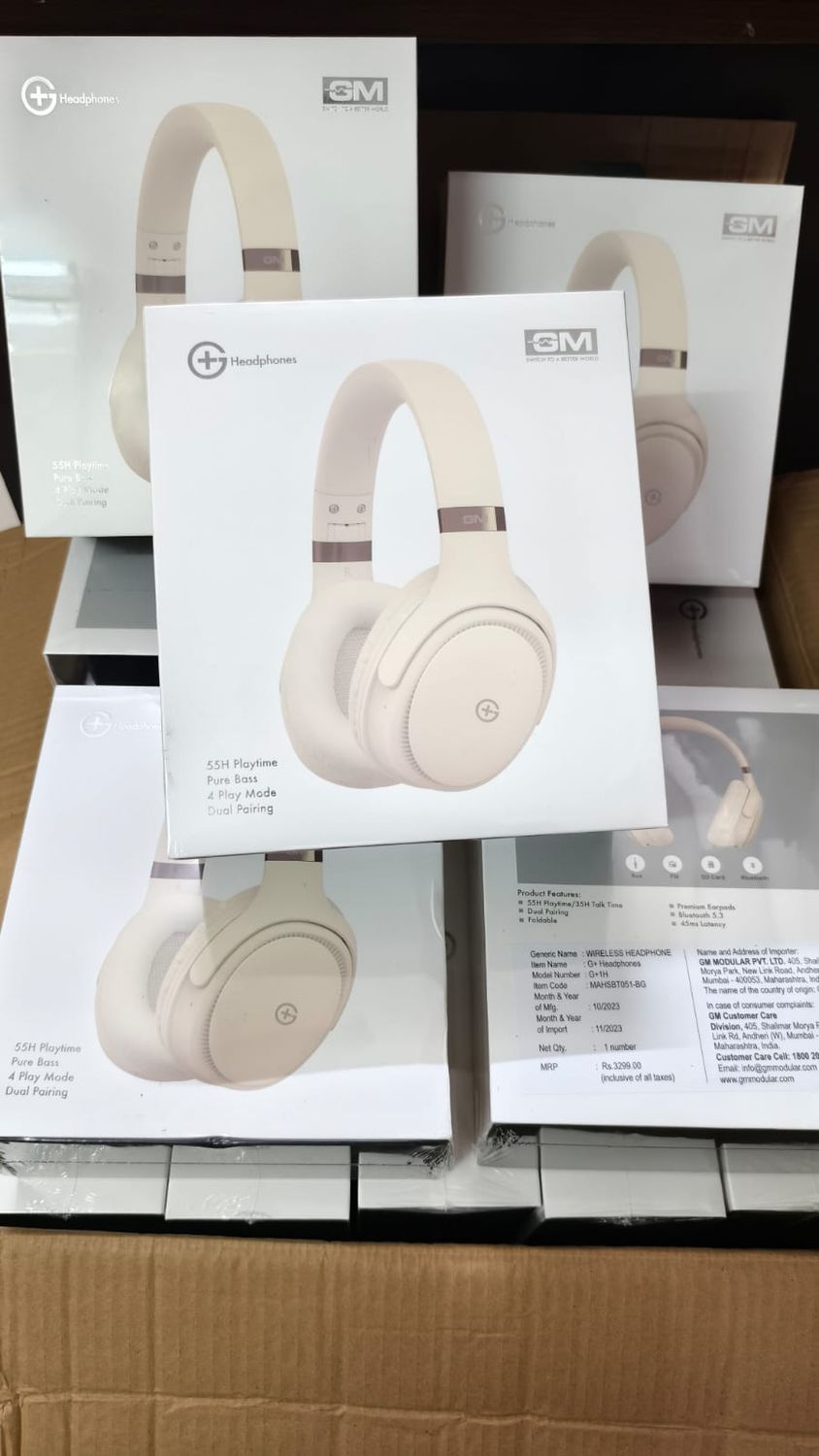 GM G-Plus Over The Ear Headphones with Mic (Beige) GM G-Plus Over The Ear Headphones with Mic (Beige)