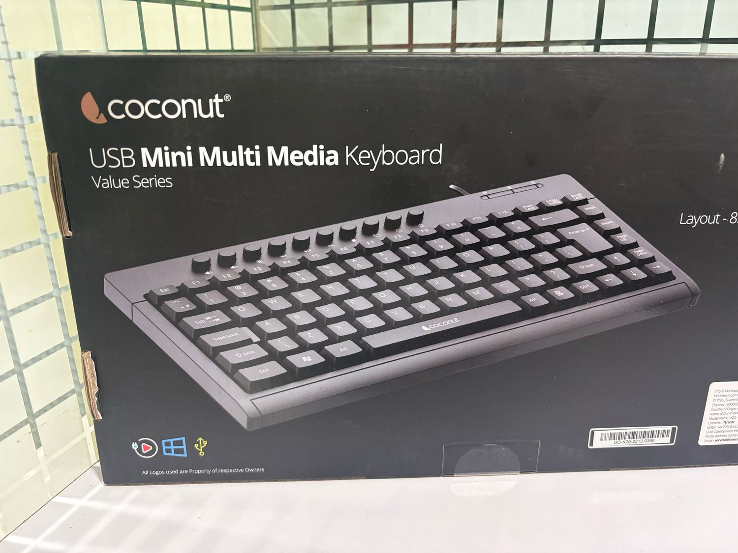 Coconut K20 Small Wired Multimedia Keyboard