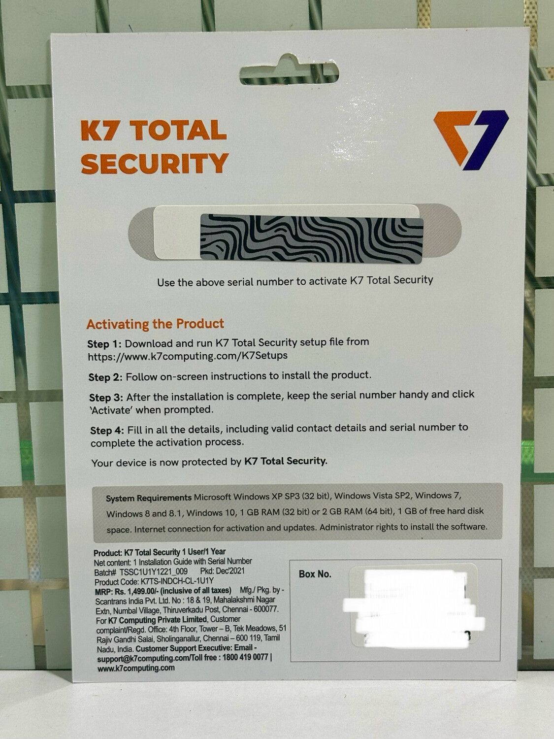 New, 1 User, 1 Year, K7 Total Security New, 1 User, 1 Year, K7 Total Security