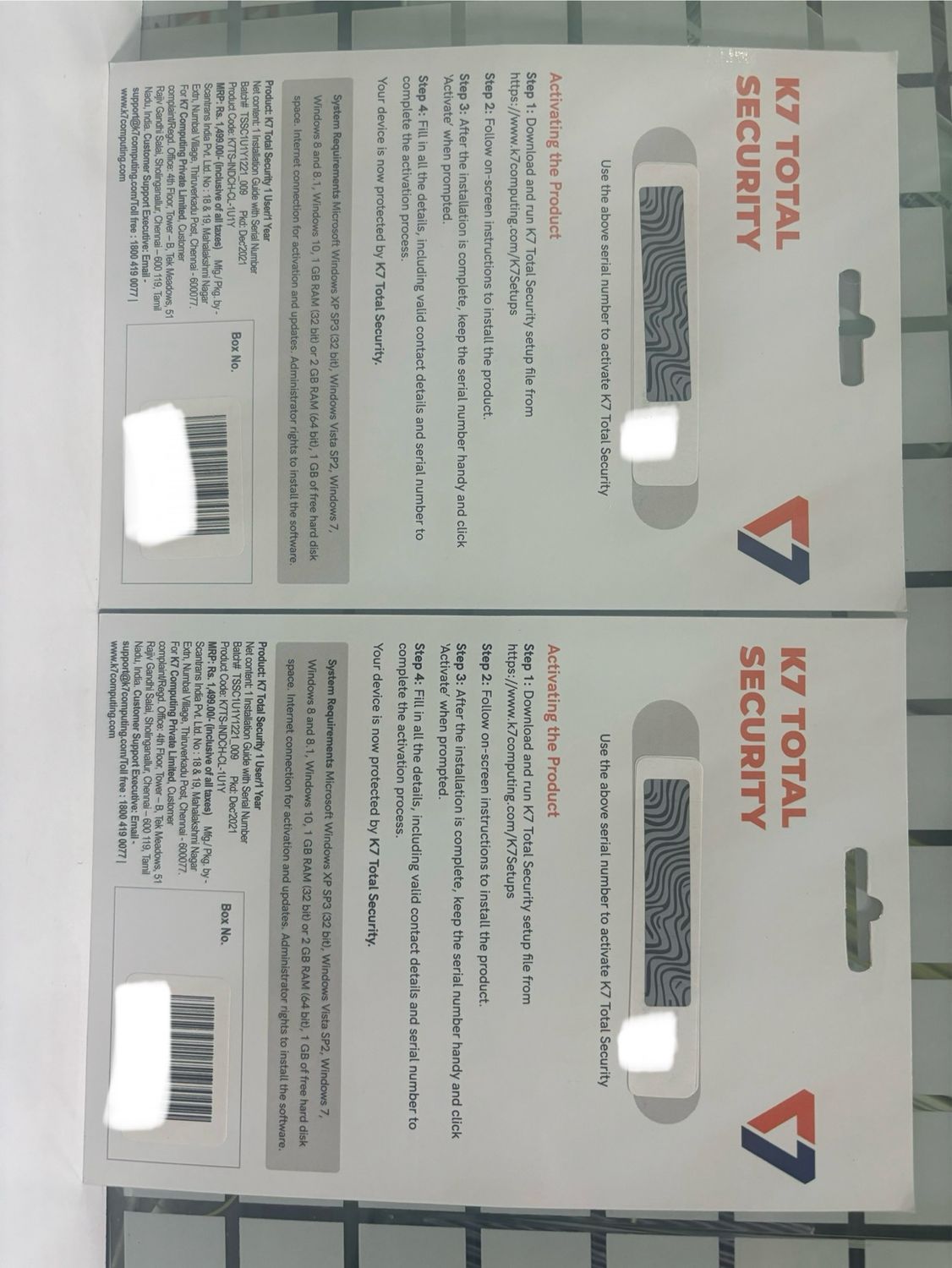 New, 2 User, 1 Year, K7 Total Security