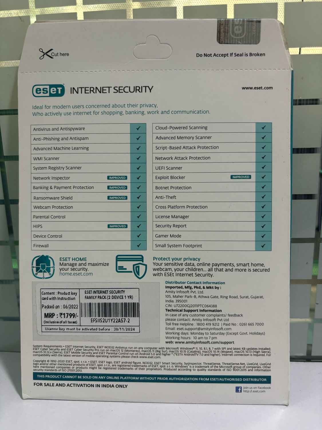 2 User, 1 Year, Eset Internet Security, Family Pack