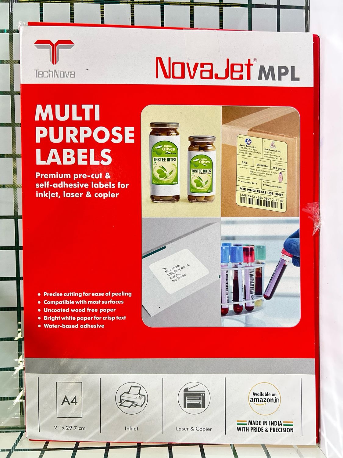 Novajet A4 Size Labels (Pack of 100sheets)