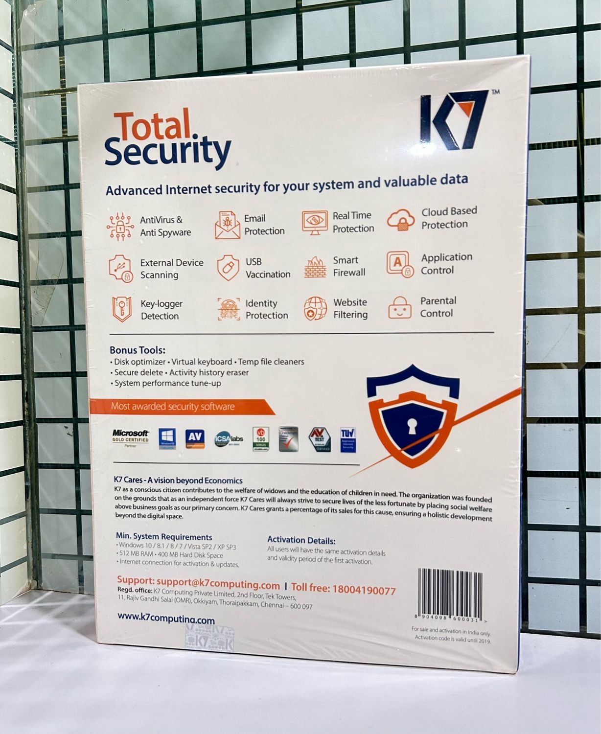 New, 10 User, 3 Year, K7 Total Security