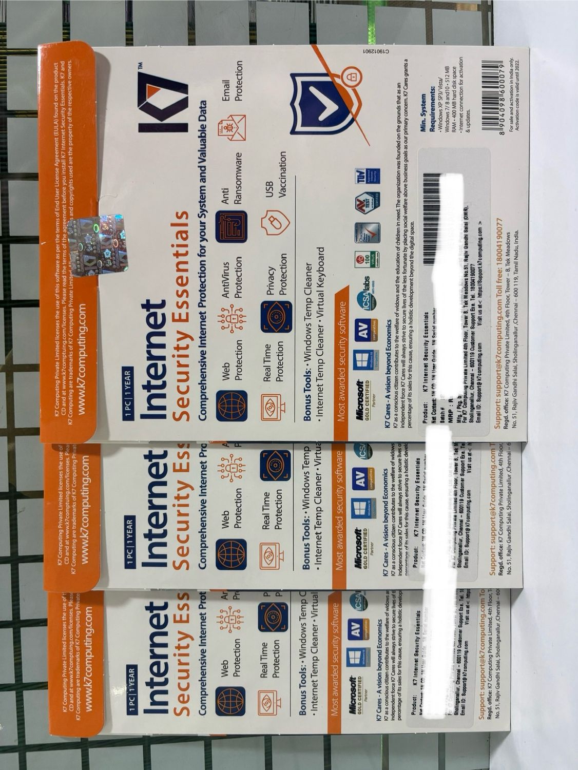 3 User, 1 Year, K7 Internet Security Essentials