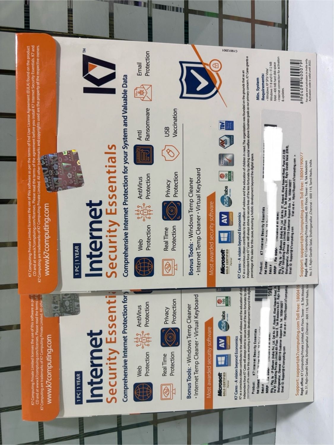 2 User, 1 Year, K7 Internet Security Essentials