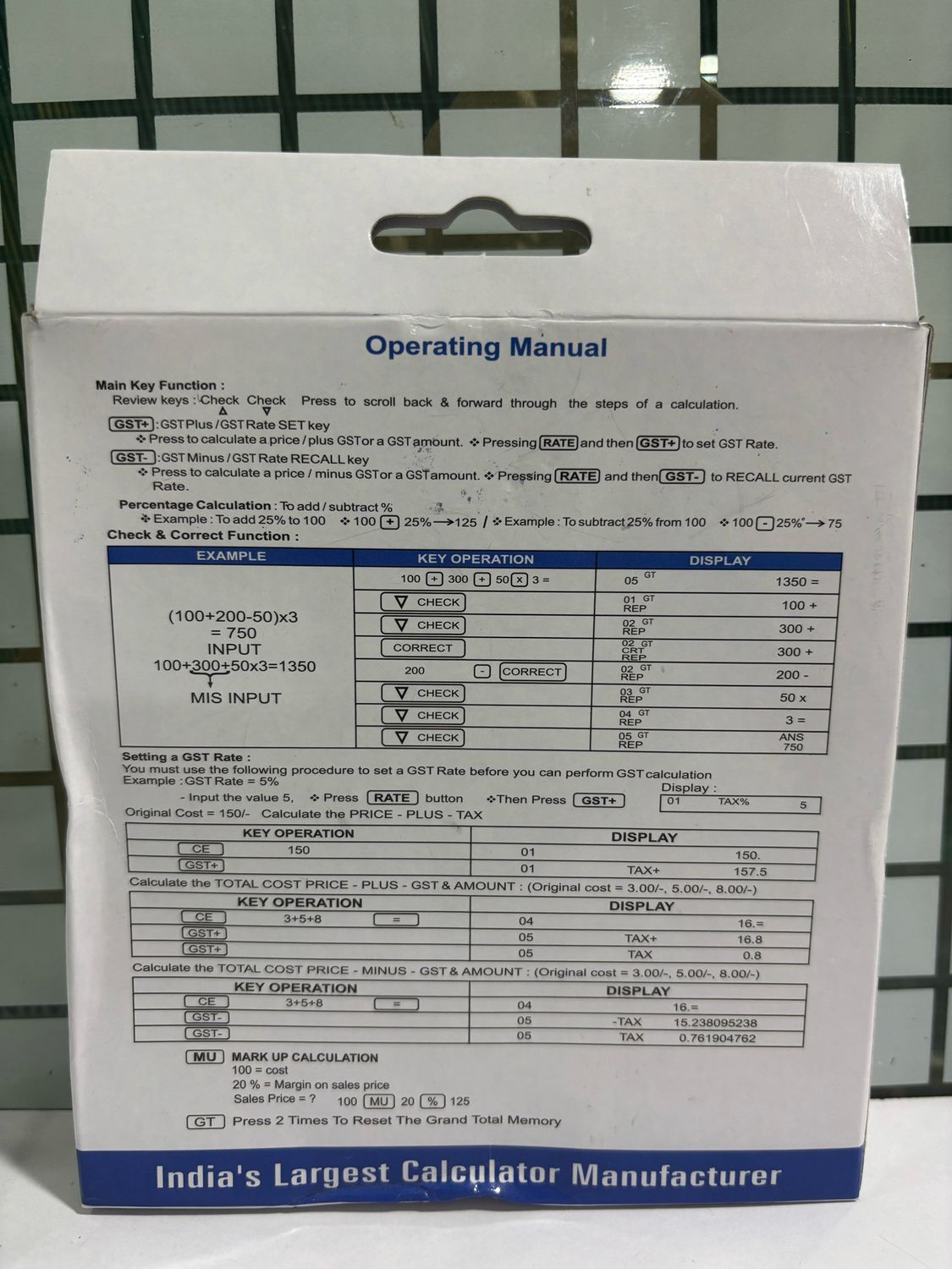 Orpat OT-150D Table Calculator