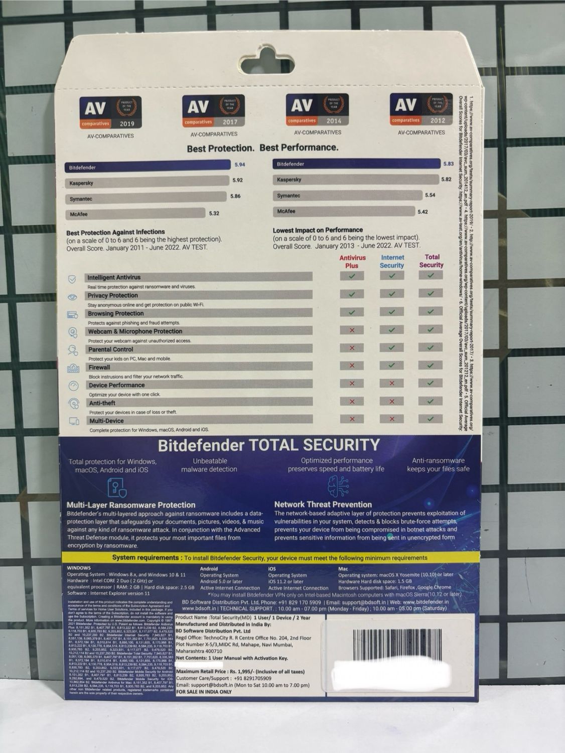 Renewal, 1 User, 2 Year, Bitdefender Total Security (200MB VPN) Renewal, 1 User, 2 Year, Bitdefender Total Security (200MB VPN)