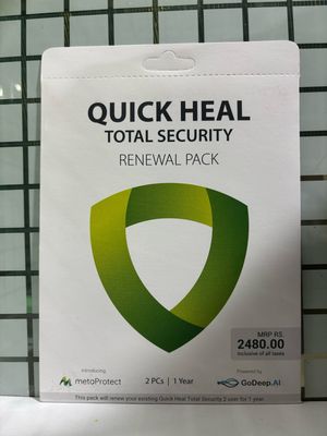 Renewal, 2 User, 1 Year, Quick Heal Total Security