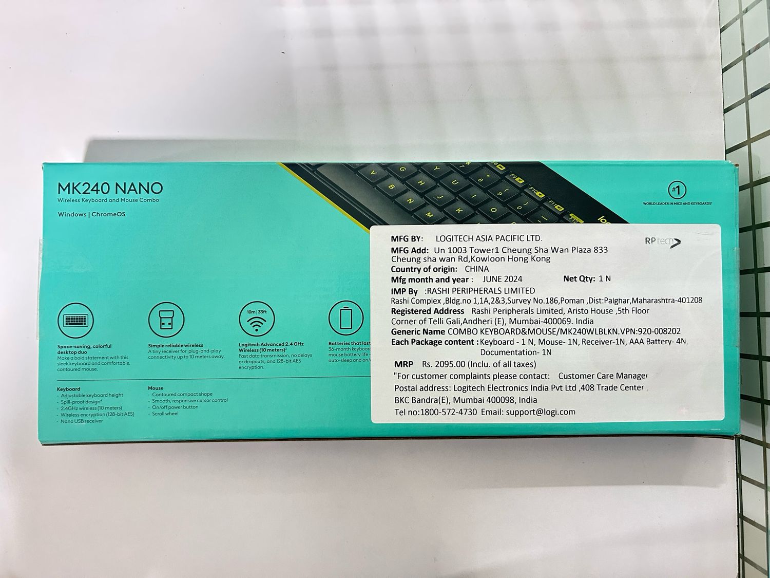 Logitech MK240 Nano Wireless Keyboard Mouse, Black Logitech MK240 Nano Wireless Keyboard Mouse, Black