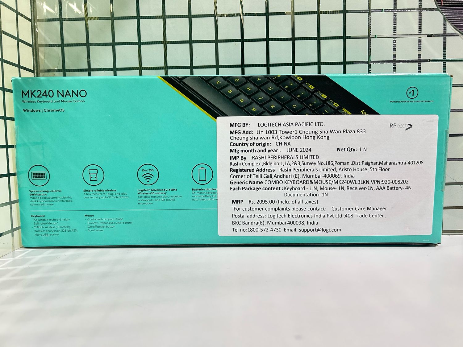 Logitech MK240 Nano Wireless Keyboard Mouse, Black Logitech MK240 Nano Wireless Keyboard Mouse, Black