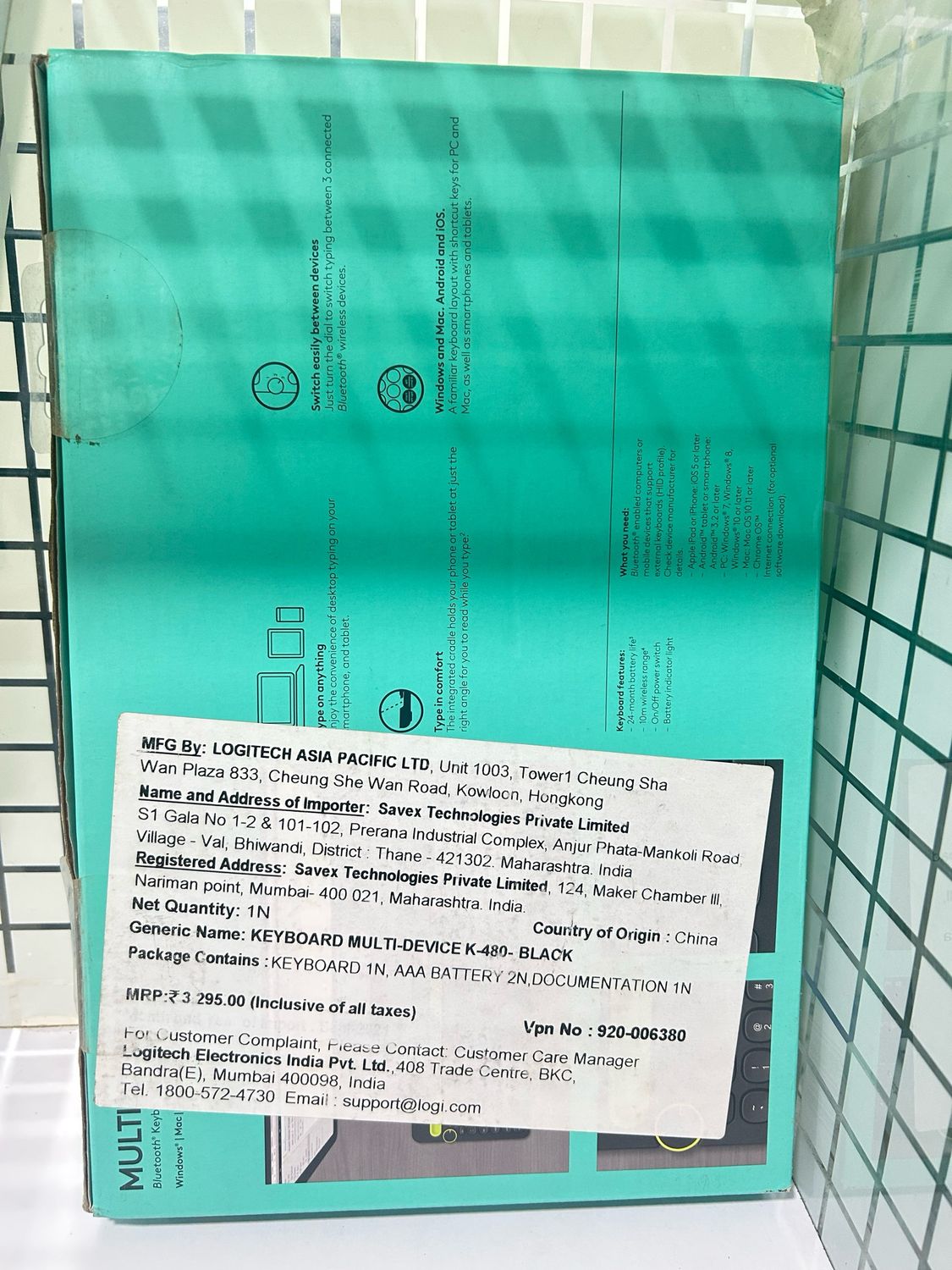 Logitech K480 Pc & mobile Bluetooth Keyboard ,Black